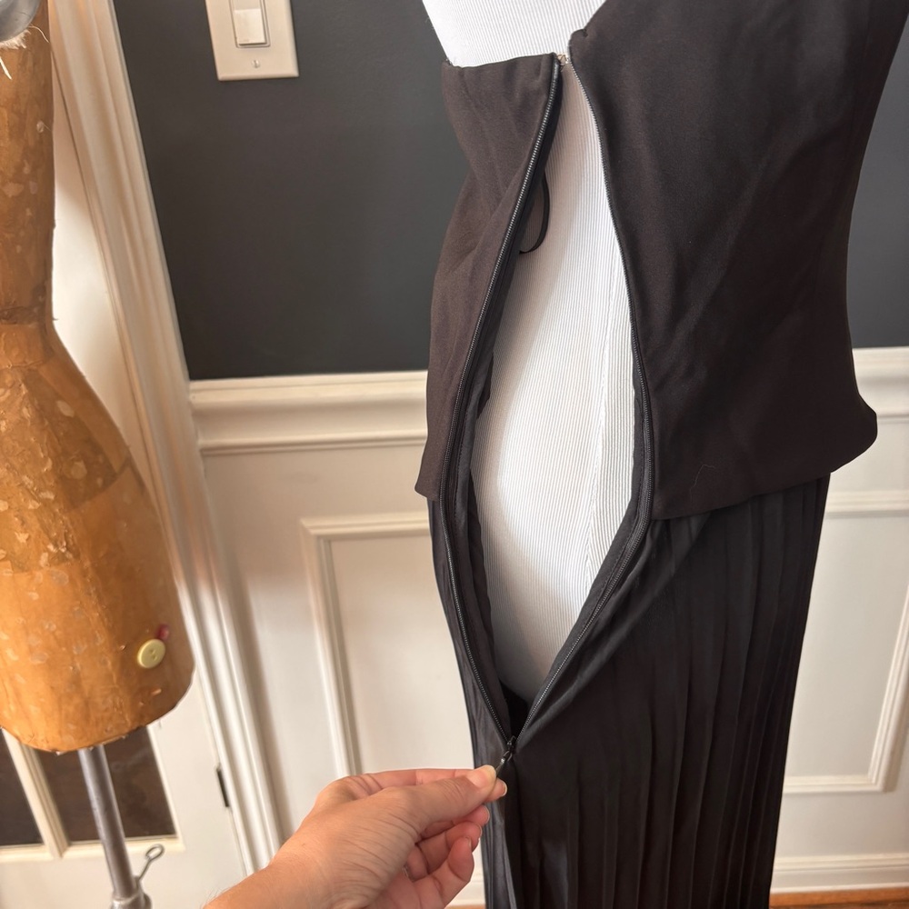 Commense Black Strapless Pleated Dress - Picture 6 of 10